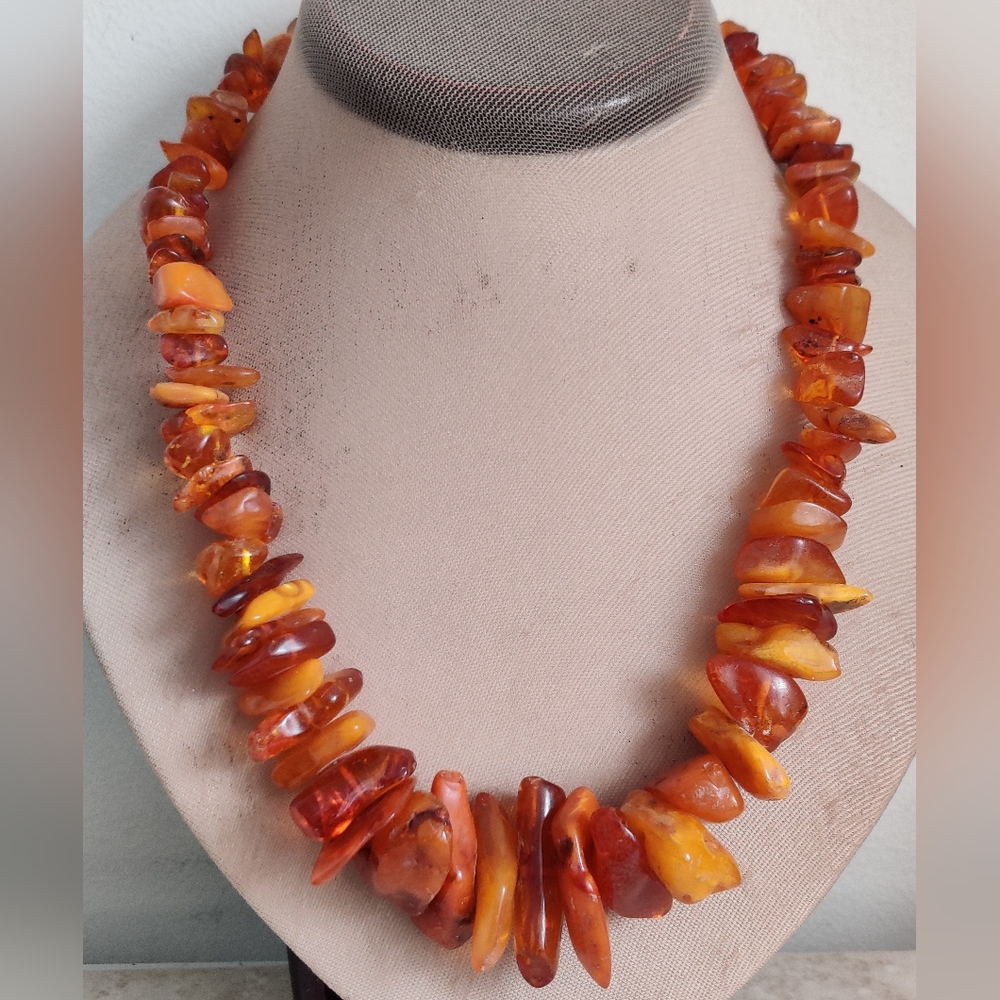 Vintage Genuine Baltic Amber Chunky Nuggets Necklace